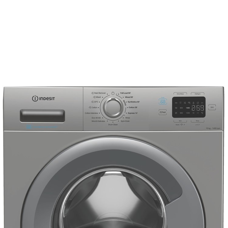 Indesit Push&Go 10kg 1400rpm Washing Machine - Silver