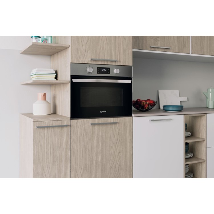 GRADE A1 - Indesit Built-In Microwave & Grill - Stainless Steel