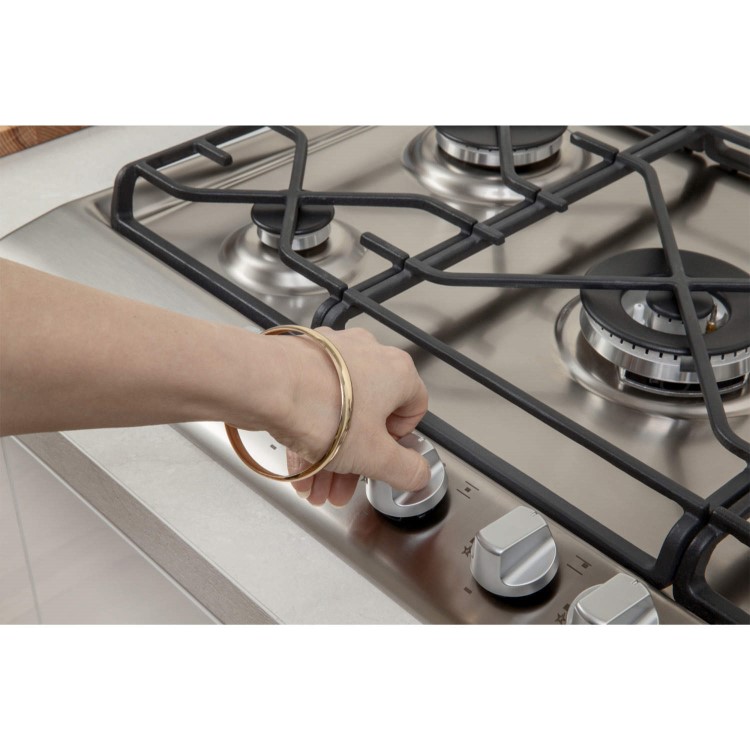 Indesit IP751SCIX Prime 75cm Gas Hob with Flame Failure Device  in Stainless steel