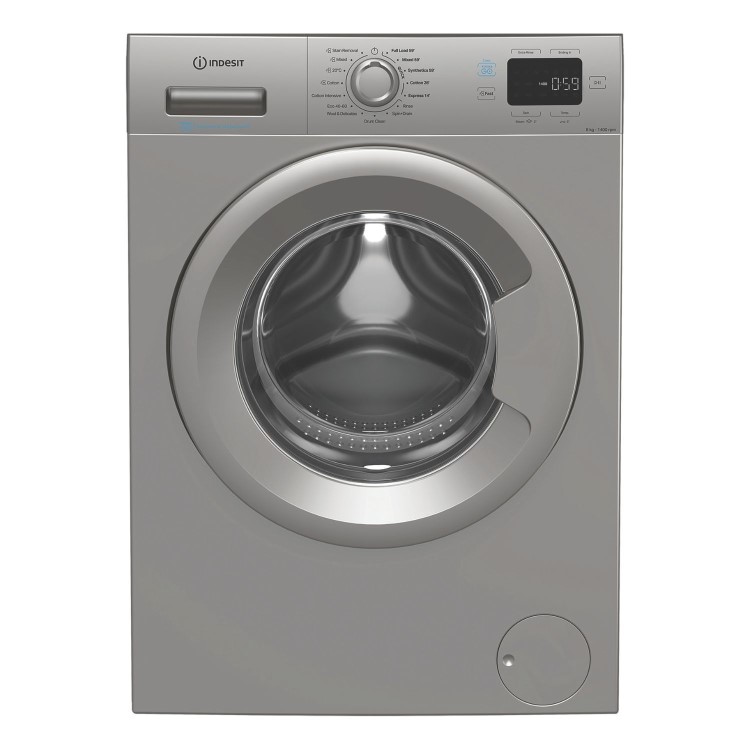 Indesit Push&Go 8kg 1400rpm Washing Machine - Silver