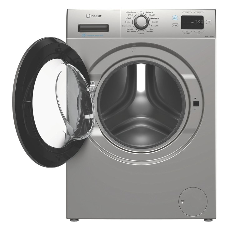 Indesit Push&Go 8kg 1400rpm Washing Machine - Silver