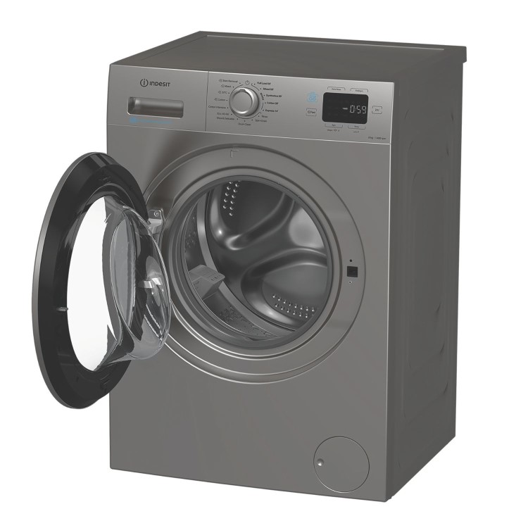 Indesit Push&Go 8kg 1400rpm Washing Machine - Silver