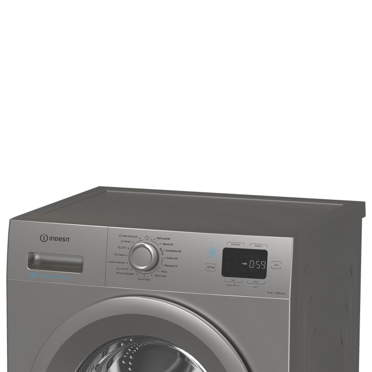 Indesit Push&Go 8kg 1400rpm Washing Machine - Silver