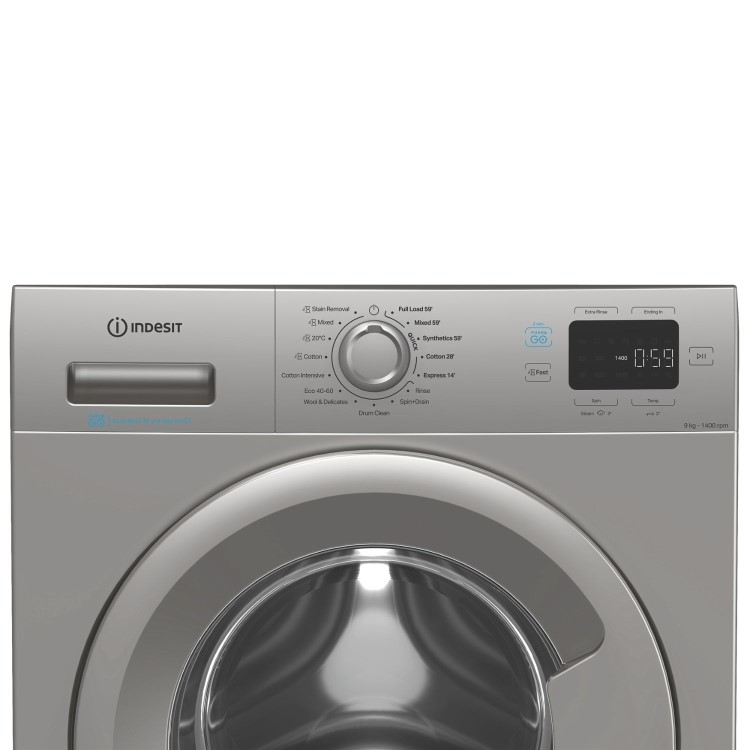 Indesit Push&Go 9kg 1400rpm Washing Machine - Silver