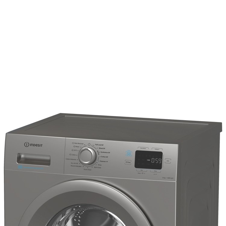 Indesit Push&Go 9kg 1400rpm Washing Machine - Silver