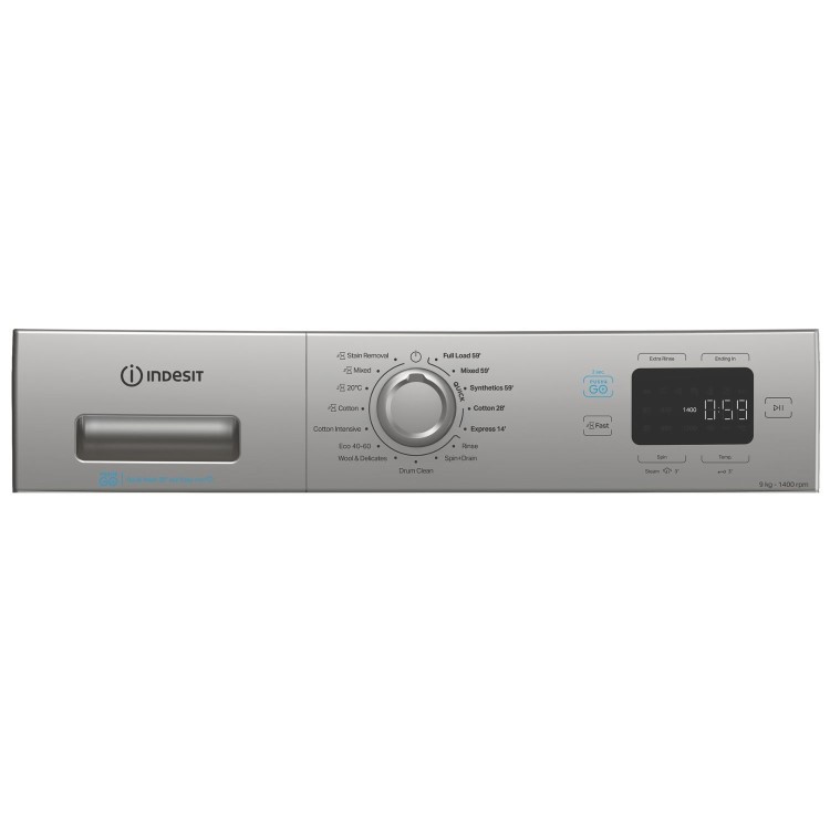 Indesit Push&Go 9kg 1400rpm Washing Machine - Silver