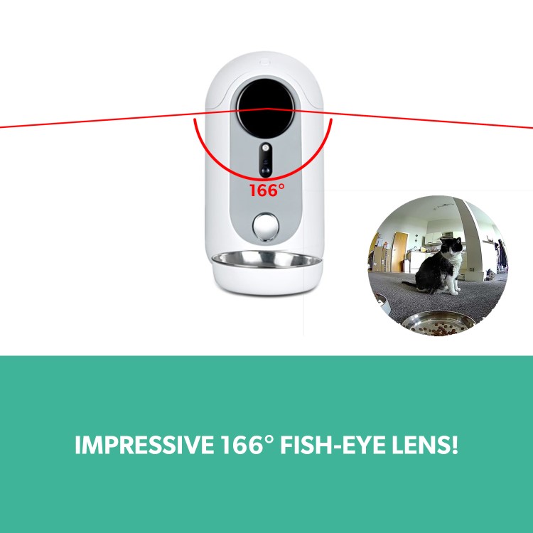 electriQ Smart Automatic Pet Feeder with 1080p HD camera & 2 way audio