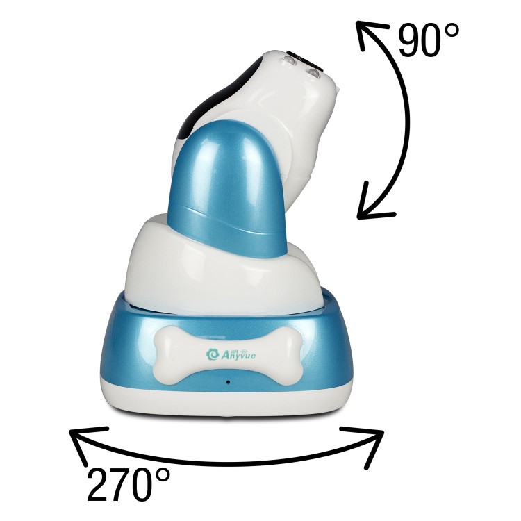electriQ HD 720p Wifi Pet Monitoring Pan Tilt Zoom Camera with 2-way Audio & dedicated App - Blue