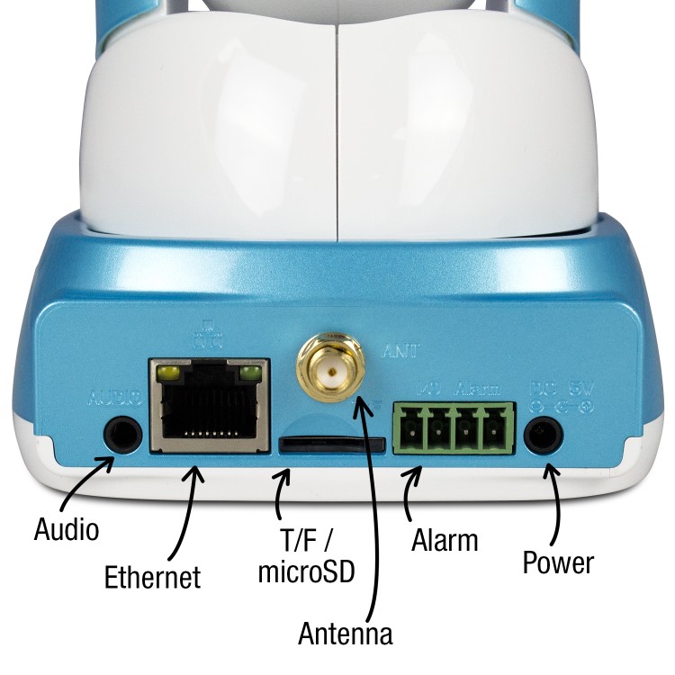 electriQ HD 720p Wifi Pet Monitoring Pan Tilt Zoom Camera with 2-way Audio & dedicated App - Blue