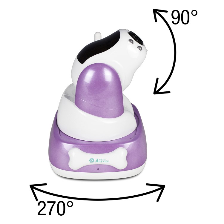electriQ 480p Wifi Pet Monitoring Pan Tilt Zoom Camera with 2-way Audio & dedicated App - Purple