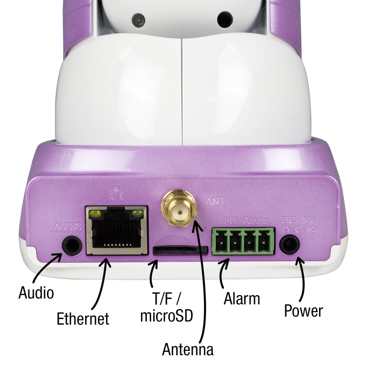 electriQ 480p Wifi Pet Monitoring Pan Tilt Zoom Camera with 2-way Audio & dedicated App - Purple
