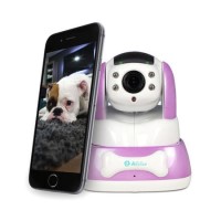 electriQ 480p Wifi Pet Monitoring Pan Tilt Zoom Camera with 2-way Audio & dedicated App - Purple