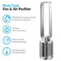 GRADE A1 - 38 inch Quiet Pure Cool Bladeless HEPA Purifying Tower Fan with Remote Control Timer and Oscillation - Silver