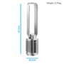 38 inch Quiet Pure Cool Bladeless HEPA Purifying Tower Fan with Remote Control Timer and Oscillation - Silver