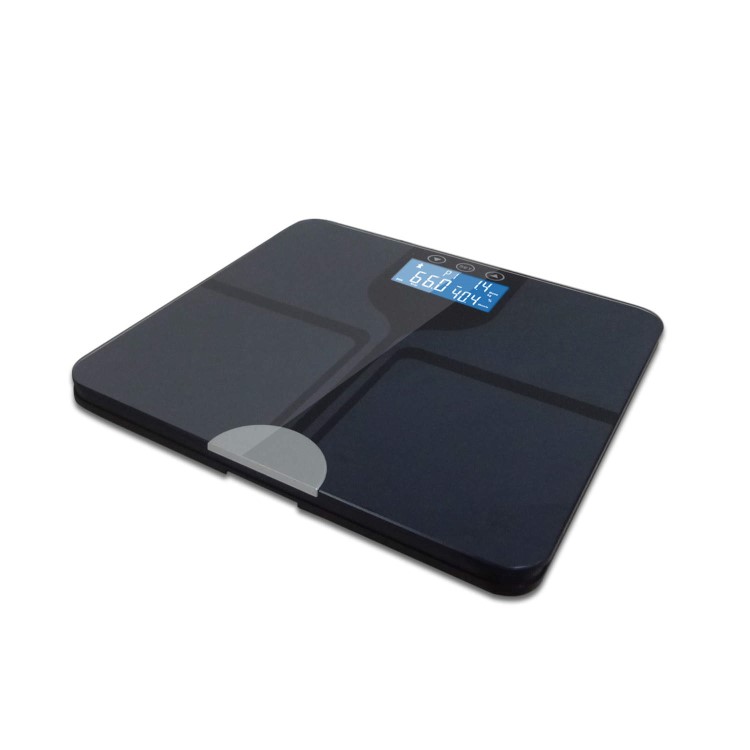 electriQ Bluetooth Smart Body Scale with Specialised ITO Glass and FREE iOS & Android app - Black 