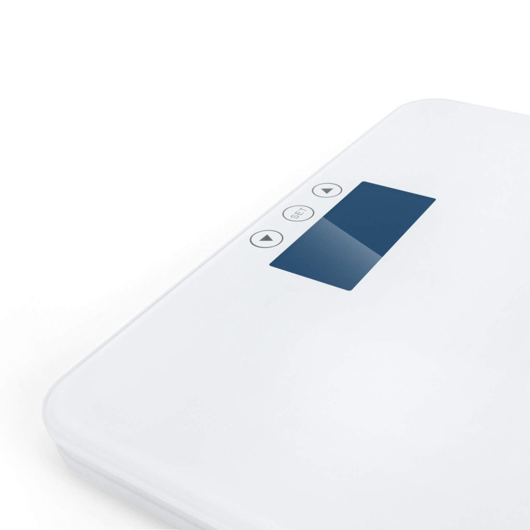 electriQ Bluetooth Smart Body Scale with Specialised ITO Glass and FREE iOS & Android app - White 