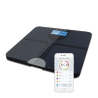 electriQ Bluetooth Smart Body Scale with Specialised ITO Glass and FREE iOS & Android app - Black 