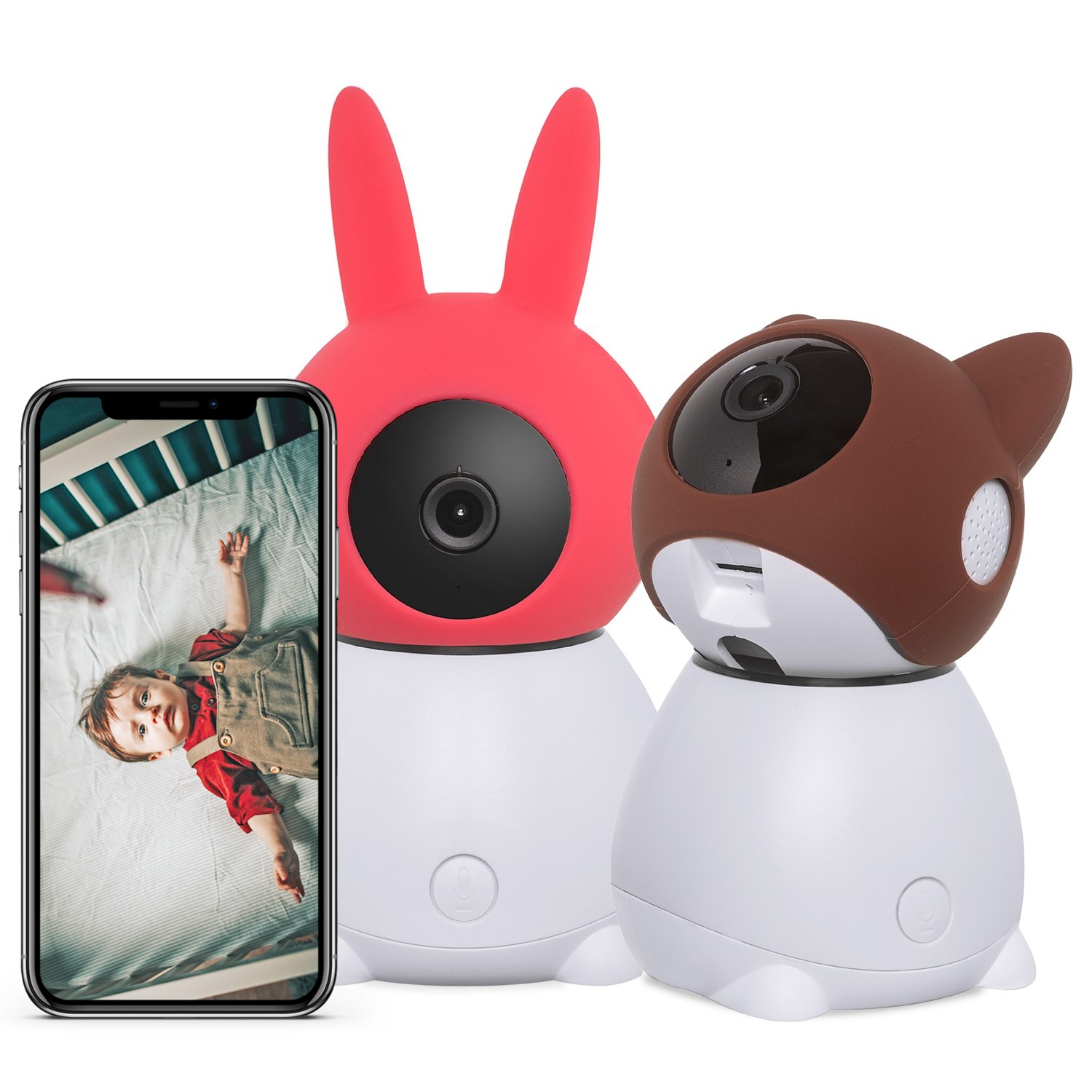 electriQ Smart 1080p HD Video Baby Monitor with interchangeable animal sleeves