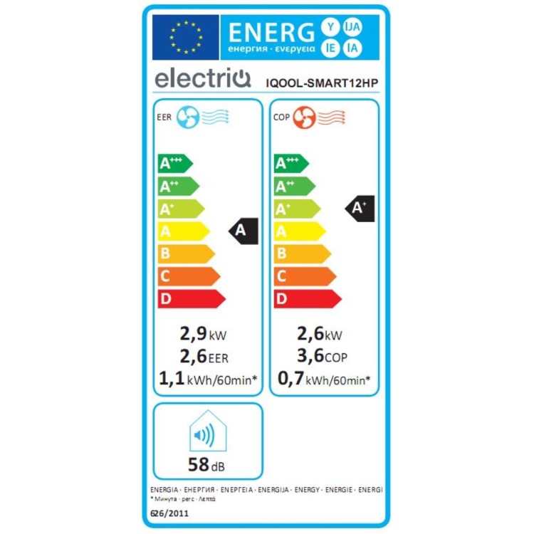 GRADE A5 - electriQ 10000 BTU Smart Wall-Mounted Heat Pump Air Conditioner