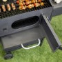 Refurbished electriQ Charcoal American Grill BBQ with Chimney Smoker Function and Free Accessory Pack Includes BBQ Cover and Utensil Set