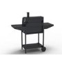 Refurbished electriQ Charcoal American Grill BBQ with Chimney Smoker Function and Free Accessory Pack Includes BBQ Cover and Utensil Set