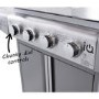 GRADE A2 - The Kentucky Premium 4 Burner Gas BBQ in Silver - Includes BBQ Cover and Utensil Set
