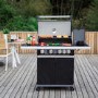 Refurbished Boss Grill Alabama Elite - 4 Burner Gas BBQ Grill with Side Burner - Black