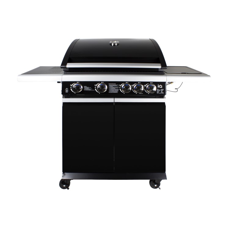 GRADE A2 - The Alabama Elite 4 Burner Black Gas BBQ