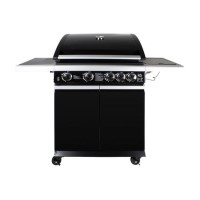 GRADE A2 - The Alabama Elite 4 Burner Black Gas BBQ