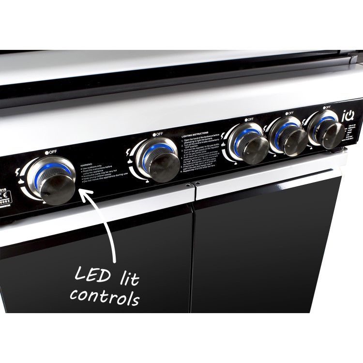 Refurbished Boss Grill Alabama Elite - 4 Burner Gas BBQ Grill with Side Burner - Black