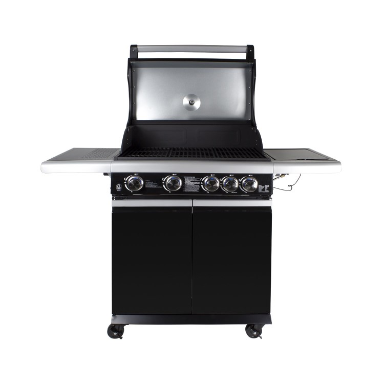 Refurbished Boss Grill Alabama Elite - 4 Burner Gas BBQ Grill with Side Burner - Black