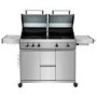 Boss Grill Double Header 4 Burner Gas BBQ Grill with Side Burner - Stainless Steel