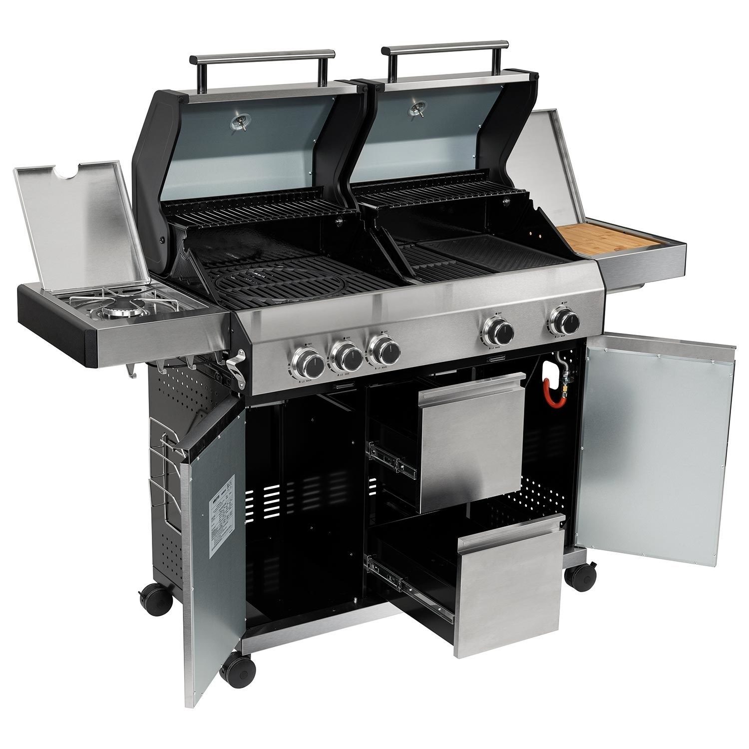 Boss Grill Double Header 4 Burner Gas BBQ Grill With Side Burner Boss Grill Double Header 4 Burner Gas BBQ Grill With Side Burner