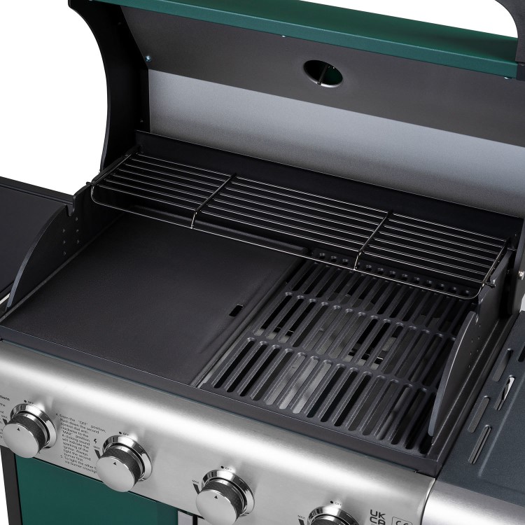 Boss Grill Kentucky Premium - 4 Burner Gas BBQ Grill with Side Burner - Green