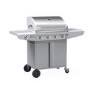 GRADE A2 - The Kentucky Premium 4 Burner Gas BBQ in Silver - Includes BBQ Cover and Utensil Set