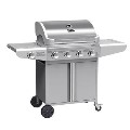 Boss Grill Kentucky Premium - 4 Burner Gas BBQ Grill with Side Burner - Stainless Steel
