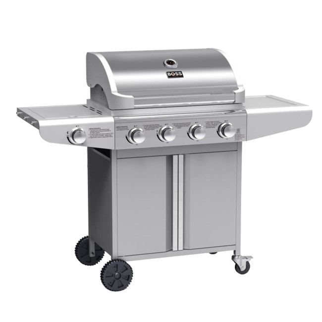 Refurbished Boss Grill Kentucky Premium 4 Burner Gas BBQ - Silver