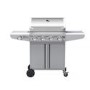 GRADE A2 - The Kentucky Premium 4 Burner Gas BBQ in Silver - Includes BBQ Cover and Utensil Set