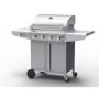 GRADE A2 - The Kentucky Premium 4 Burner Gas BBQ in Silver - Includes BBQ Cover and Utensil Set