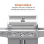 GRADE A2 - Boss Grill Kentucky Premium 4 Burner Gas BBQ - Silver stainless steel