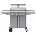 Boss Grill Kentucky Premium - 4 Burner Gas BBQ Grill with Side Burner - Stainless Steel
