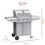 GRADE A2 - Boss Grill Kentucky Premium 4 Burner Gas BBQ - Silver stainless steel