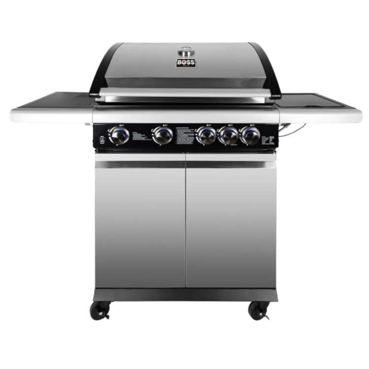 Refurbished Boss Grill Alabama Elite - 4 Burner Gas BBQ with Side Burner - Stainless Steel 