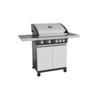Boss Grill Alabama Elite - 4 Burner Gas BBQ with Side Burner - Stainless Steel 