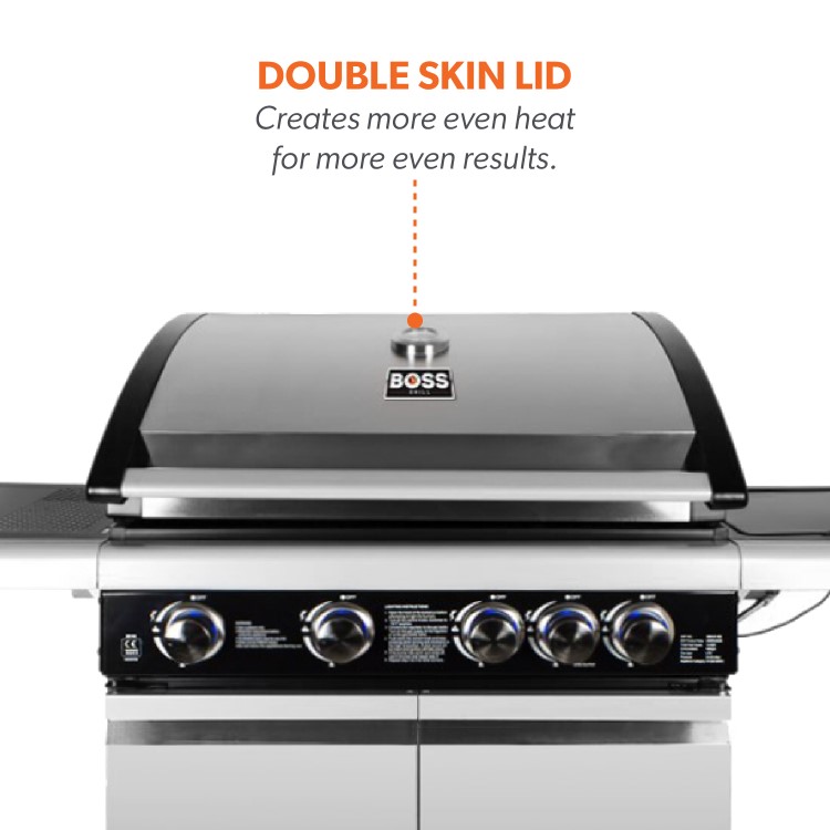 Refurbished Boss Grill Alabama Elite - 4 Burner Gas BBQ with Side Burner - Stainless Steel 