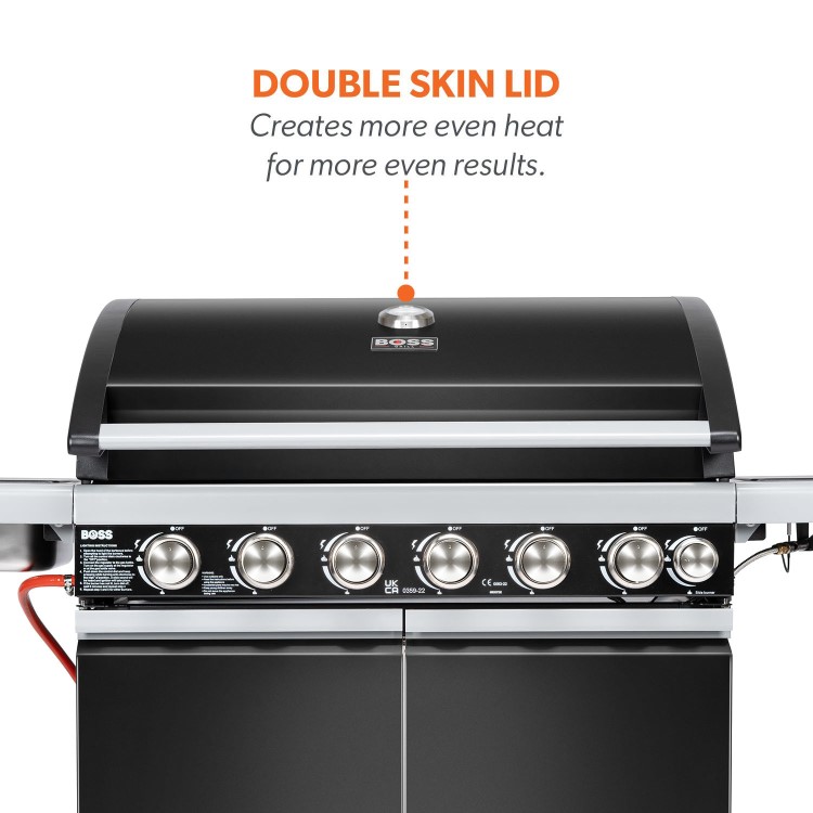 Refurbished Boss Grill Alabama Elite IQBBQ6BBL 6 Burner Gas BBQ with Side Burner in Black