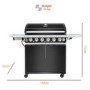 Refurbished Boss Grill Alabama Elite IQBBQ6BBL 6 Burner Gas BBQ with Side Burner in Black