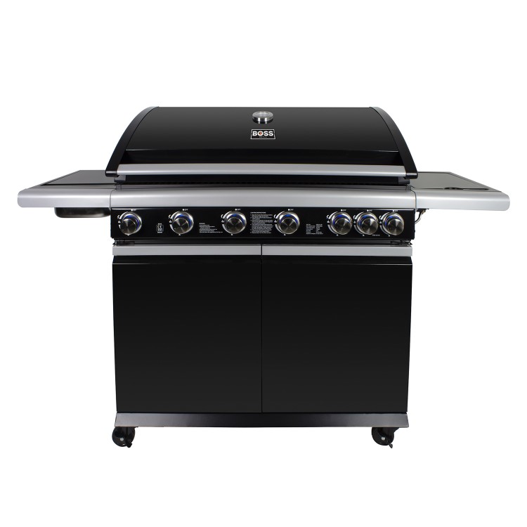 Refurbished Boss Grill Alabama Elite IQBBQ6BBL 6 Burner Gas BBQ with Side Burner Black