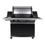 GRADE A2 - The Alabama 6 Burner Gas BBQ in Black Stainless Steel with Free BBQ Cover