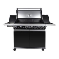 GRADE A2 - The Alabama 6 Burner Gas BBQ in Black Stainless Steel with Free BBQ Cover